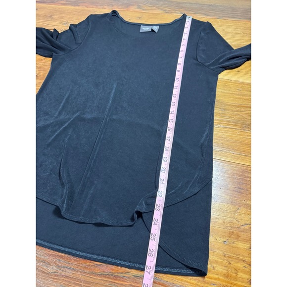Travelers by Chico's Black 3/4 Sleeve Top Size 1 8/10 Medium - Picture 6 of 11